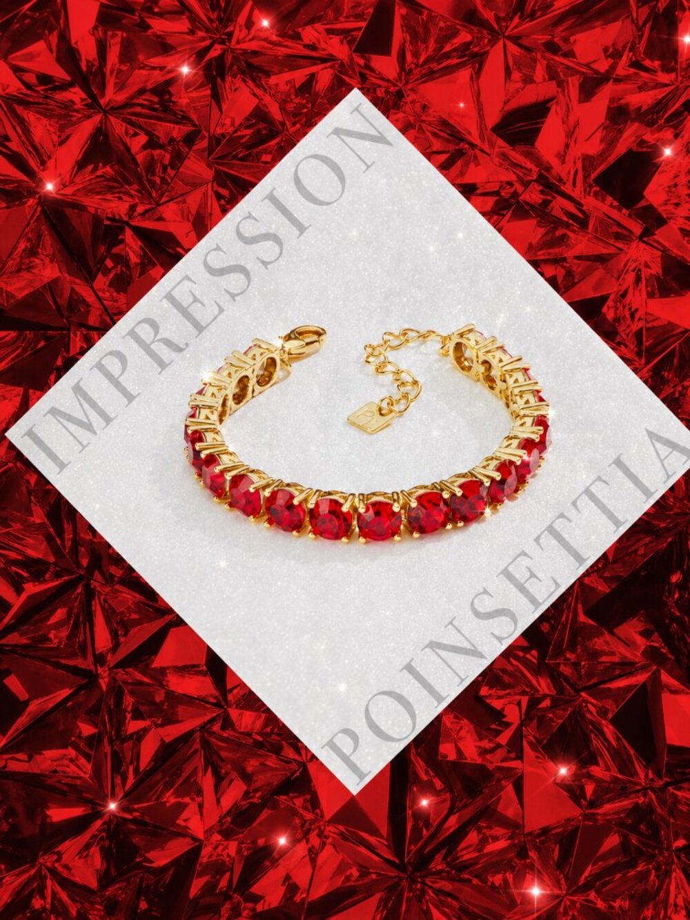 Park Lane Poinsettia Red Impression Tennis Bracelet Rare Limited Edition - Picture 7 of 9